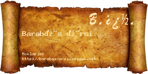 Barabás Örsi névjegykártya